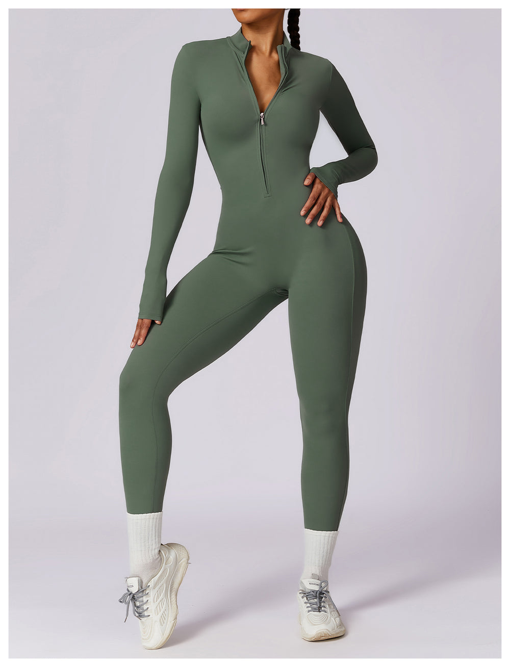 Zipper Seamless Jumpsuit