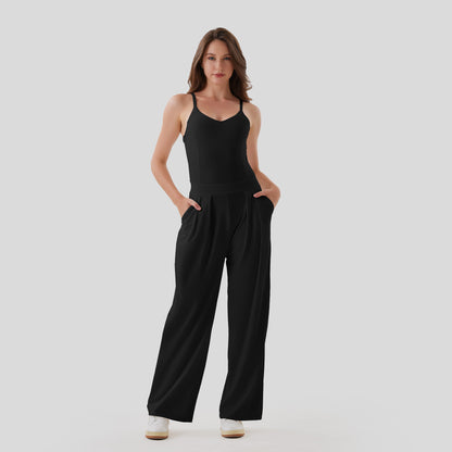 Comfort Club Criss Cross Flared Jumpsuit