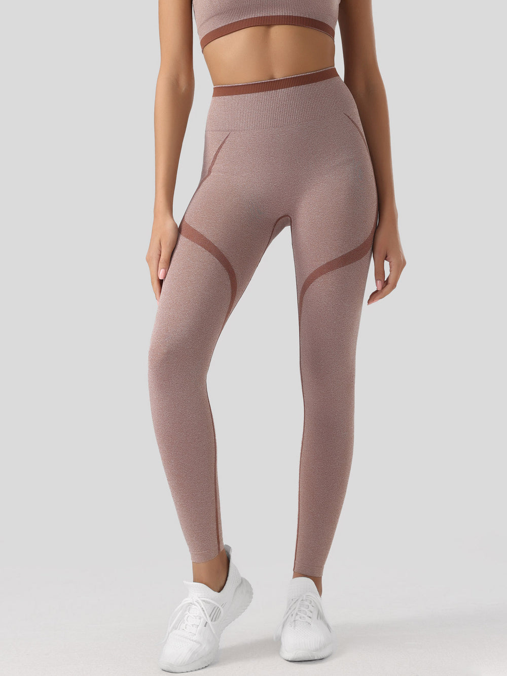 Contrast Color High Waist Leggings