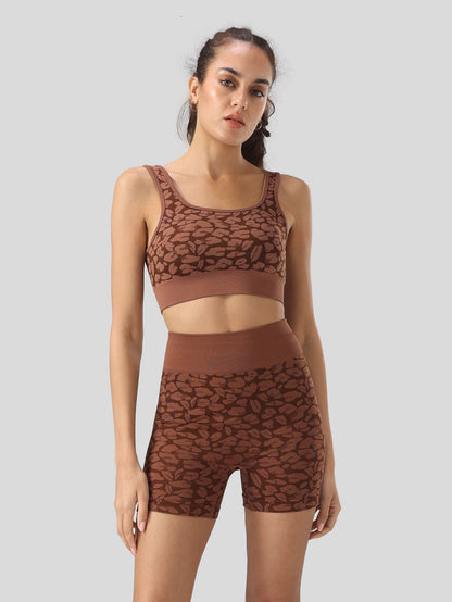 Leopard Print Crop Tank Top & Shorts