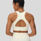 Back Cutout Piping Crop Tank Top