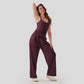 Comfort Club Criss Cross Flared Jumpsuit