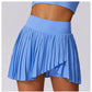 Pleated Pockets Active Skirt