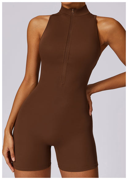 Backless Zipper Seamless Romper