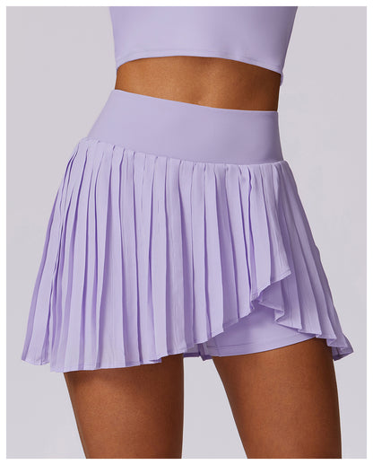 Pleated Pockets Active Skirt