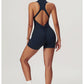 Backless Zipper Seamless Romper