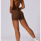 Backless Zipper Seamless Romper