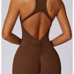 Backless Zipper Seamless Romper