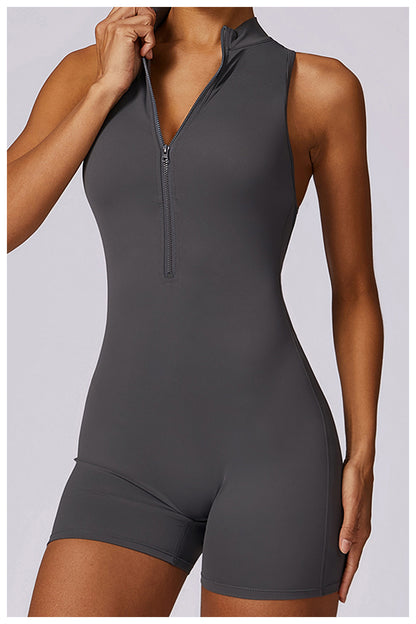 Backless Zipper Seamless Romper